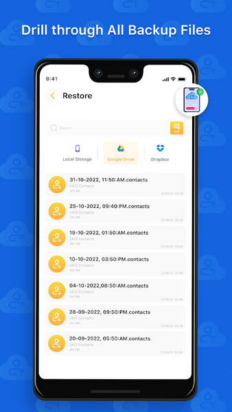 Contacts Backup and Restore - عکس برنامه موبایلی اندروید