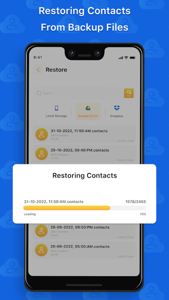 Contacts Backup and Restore - عکس برنامه موبایلی اندروید