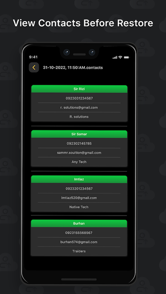 Contacts Backup and Restore - عکس برنامه موبایلی اندروید