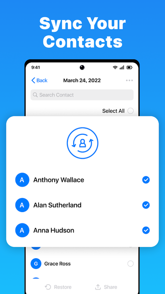 Contacts Backup - Sync Restore - Image screenshot of android app