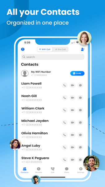 Contacts : Easy Phone Dialer - عکس برنامه موبایلی اندروید