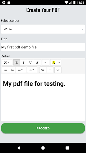 Text to pdf - Image screenshot of android app