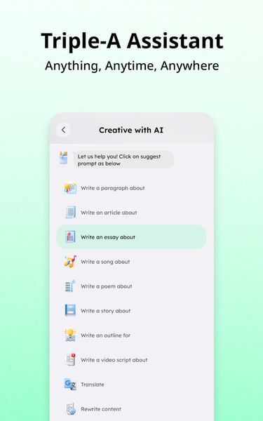 AI Writer: Chatbot Assistant - عکس برنامه موبایلی اندروید