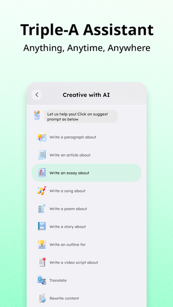 AI Writer: Chatbot Assistant - عکس برنامه موبایلی اندروید