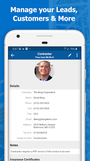 Contractor Foreman (CMS + CRM) - Image screenshot of android app