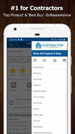 Contractor Foreman (CMS + CRM) - Image screenshot of android app
