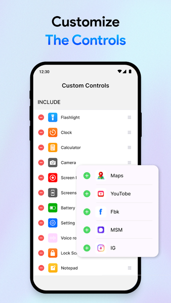 Change Control Center Simple - عکس برنامه موبایلی اندروید