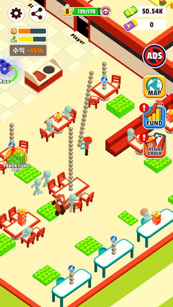 Panda Kitchen : Idle Tycoon - Gameplay image of android game
