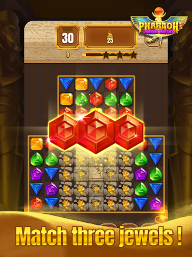 Pharaoh's Fortune Match 3: Gem & Jewel Quest Games - Gameplay image of android game