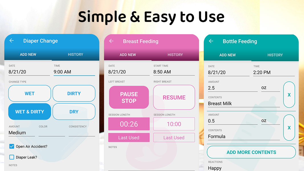 Baby & Breastfeeding Tracker - عکس برنامه موبایلی اندروید