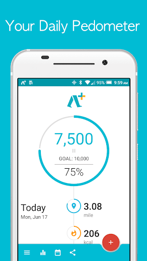 Accupedo+ pedometer - Image screenshot of android app