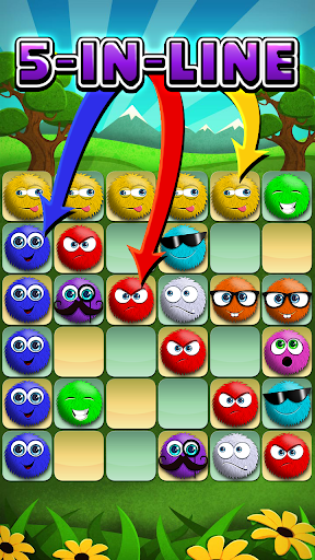 Fluffy balls – 5 in line. - Gameplay image of android game
