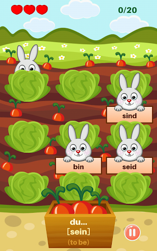 Learn German Verbs Forms: Rabbit Grammar Game - عکس بازی موبایلی اندروید