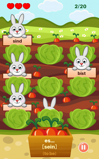 Learn German Verbs Forms: Rabbit Grammar Game - عکس بازی موبایلی اندروید