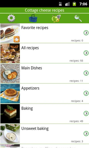 Cottage cheese recipes - Image screenshot of android app