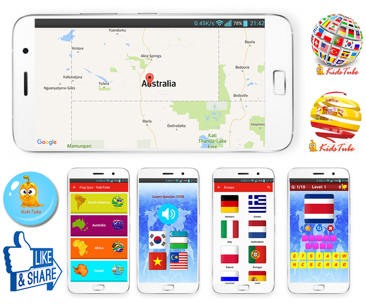 Learn Country - Flag Quiz - عکس برنامه موبایلی اندروید