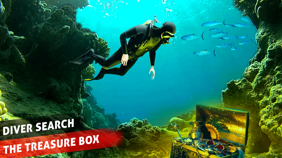Scuba Diver Swimming Treasure - عکس بازی موبایلی اندروید