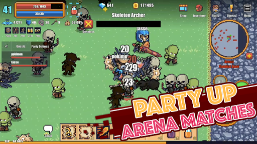 Pixel Knights Online 2D MMORPG - Gameplay image of android game