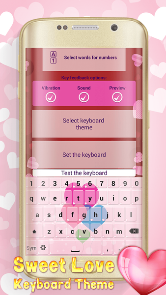 Sweet Love Keyboard Theme - عکس برنامه موبایلی اندروید