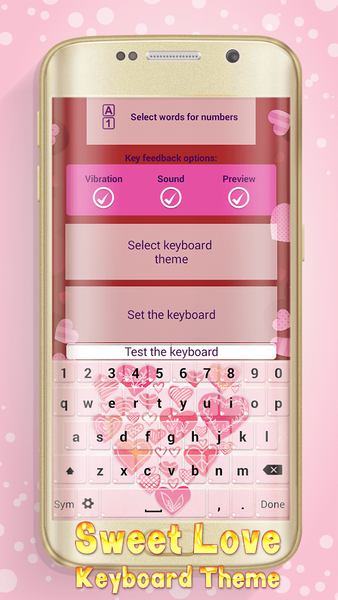 Sweet Love Keyboard Theme - عکس برنامه موبایلی اندروید