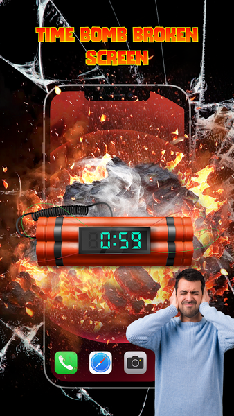 Cracked Screen with Time Bomb - Image screenshot of android app