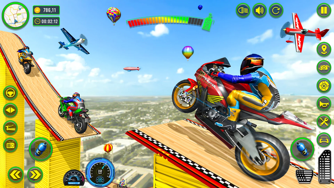 Mega Ramp Stunts Bike Games ۳d - عکس بازی موبایلی اندروید