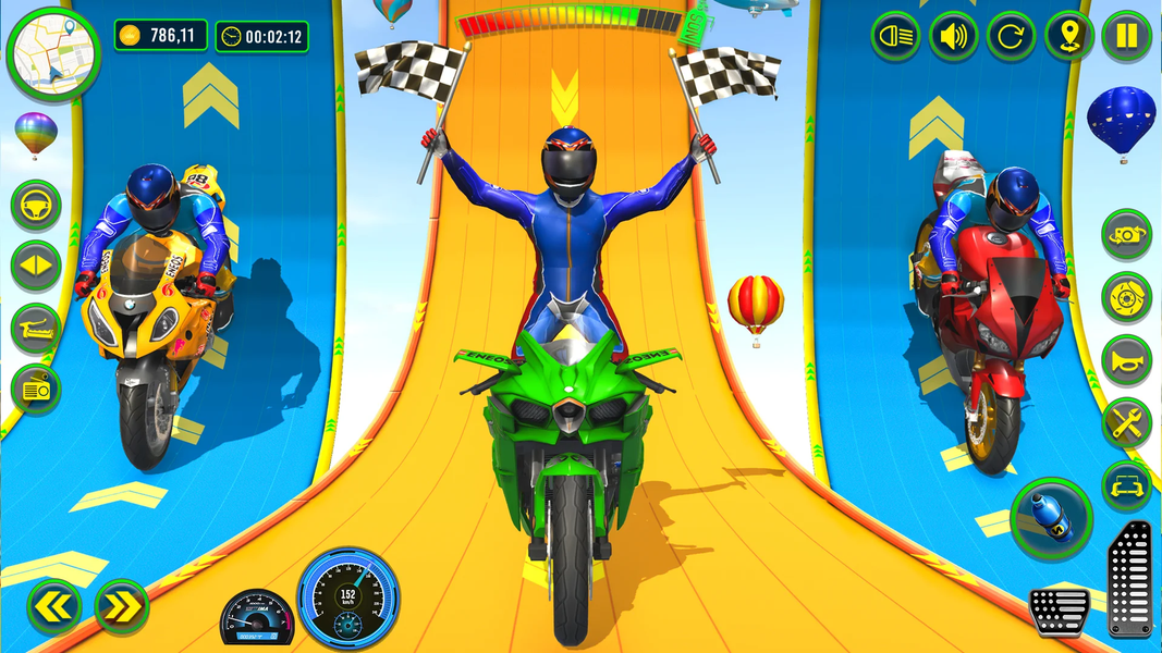Mega Ramp Stunts Bike Games ۳d - عکس بازی موبایلی اندروید