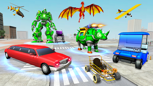 Rhino Robot - Robot Car Games - Gameplay image of android game