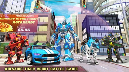 Police Tiger Robot Car Game 3d - Gameplay image of android game