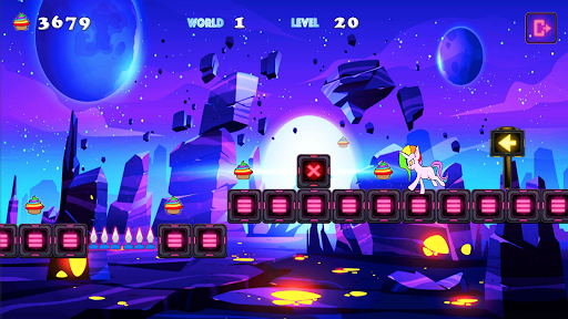 Unicorn Dash Attack 2: Neon Lights Unicorn Games - Gameplay image of android game