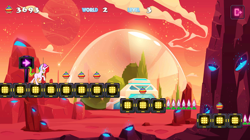 Unicorn Dash Attack 2: Neon Lights Unicorn Games - Gameplay image of android game