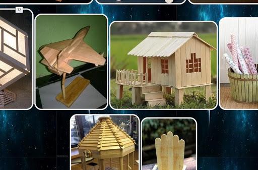 craft design from ice cream stalks - عکس برنامه موبایلی اندروید
