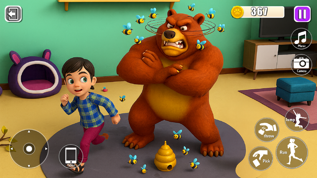 Fun Girl vs Angry Bear Prank - Gameplay image of android game