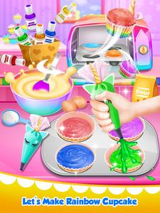 Unicorn Food - Sweet Rainbow Cupcake Desserts - Gameplay image of android game