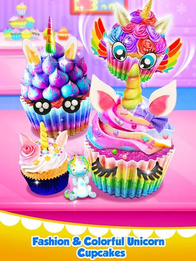 Unicorn Food - Sweet Rainbow Cupcake Desserts - Gameplay image of android game