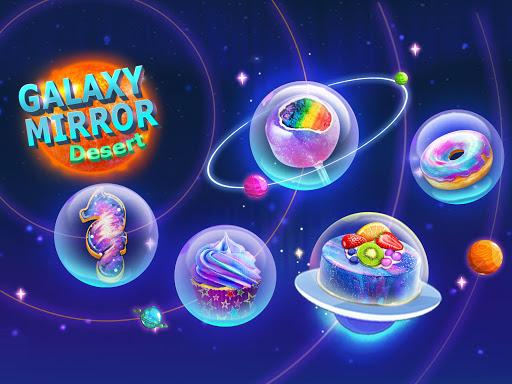 Rainbow Galaxy Mirror Desserts Maker Cooking Games - Gameplay image of android game