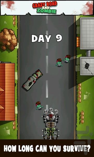 Crazy Road and Zombie - Gameplay image of android game