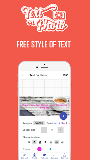 Create Quote - Write text on photo - عکس برنامه موبایلی اندروید