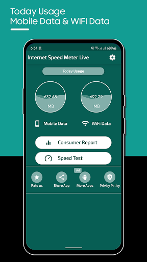 Internet Speed Meter Live - عکس برنامه موبایلی اندروید