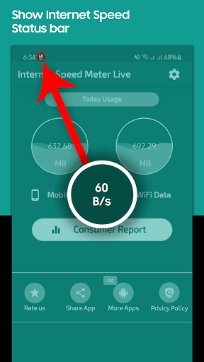 Internet Speed Meter Live - Image screenshot of android app