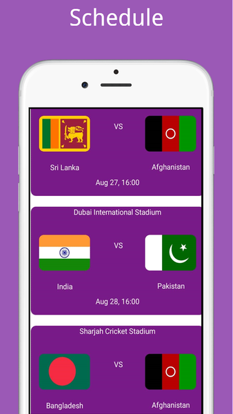 Cricket Asia Cup ۲۰۲۲ Schedule - عکس برنامه موبایلی اندروید