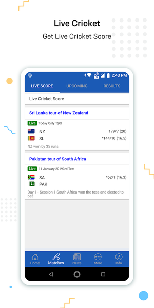 CrickOne - Live Cricket Score - Image screenshot of android app