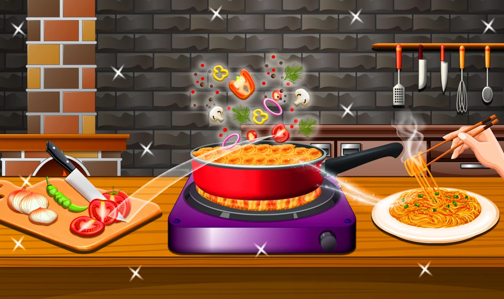 Crispy Noodles Cooking Game - Gameplay image of android game