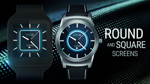 Blue Carbon Analog Watch Face - Image screenshot of android app