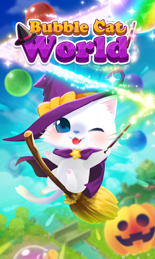 Bubble Cat Worlds Cute Pop Shooter - Gameplay image of android game