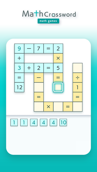 Math Crossword - math games - Gameplay image of android game