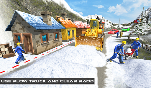 Uphill Snow Crane Excavator Simulator 2019 - Gameplay image of android game