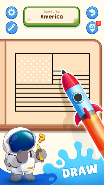 Flag Puzzle: Coloring Game - Gameplay image of android game