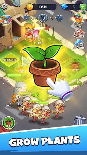 Merge Plants – Monster Defense - Gameplay image of android game