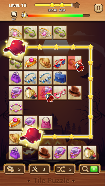 Tile Puzzle - Connect animals - Gameplay image of android game